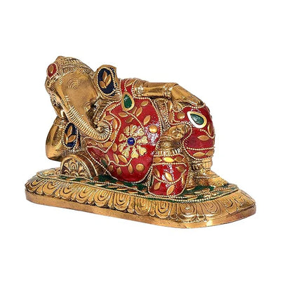 Brassaura® Brass Ganesha Statue Idol | Height 4 Inches