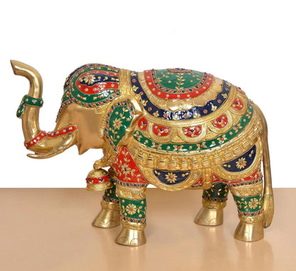 Brassaura® Brass Elephant Statue | Height 10 Inches