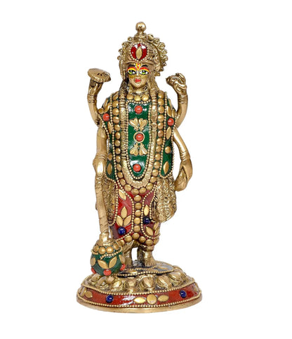 Brassaura® Brass Lord Vishnu Statue | Height 7.5 Inches