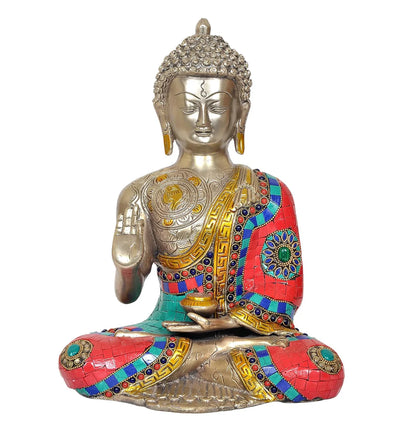 ब्रासोरा® वृंदावन वेणुगोपाल कृष्ण पीतल की प्रतिमा मोर के साथ | एंटीक नीला और सुनहरा रंग | ऊँचाई 20 इंच