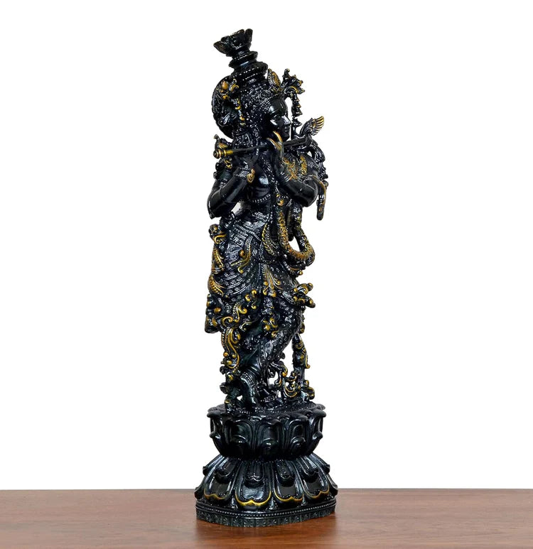 Brassaura® Brass Lord Krishna Figurine | Height 12 Inches