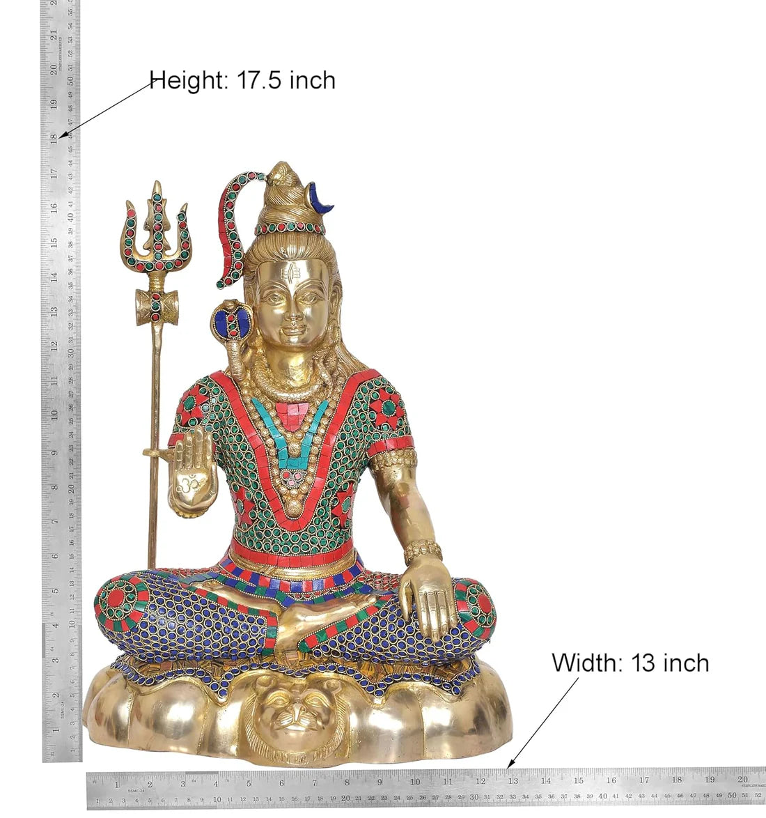 Brassaura® Brass Lord Shiva Statue (Shiv Ji Murti) | Height 17.5 Inches