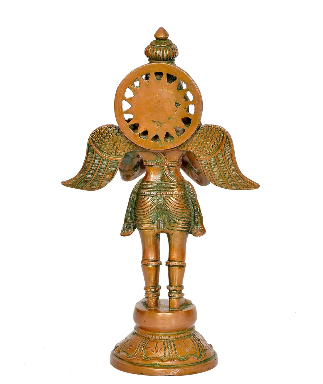 Brassaura® Garuda Bhagwan Standing Brass Statue | Traditional Handcrafted Decor Idol | Height 11.5 Inches