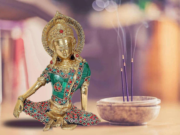Brassaura® Brass Indra Dev Statue | Height 11.34 Inches