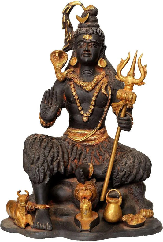 Brassaura® Brass Lord Shiva Statue | Height 18.5 Inches