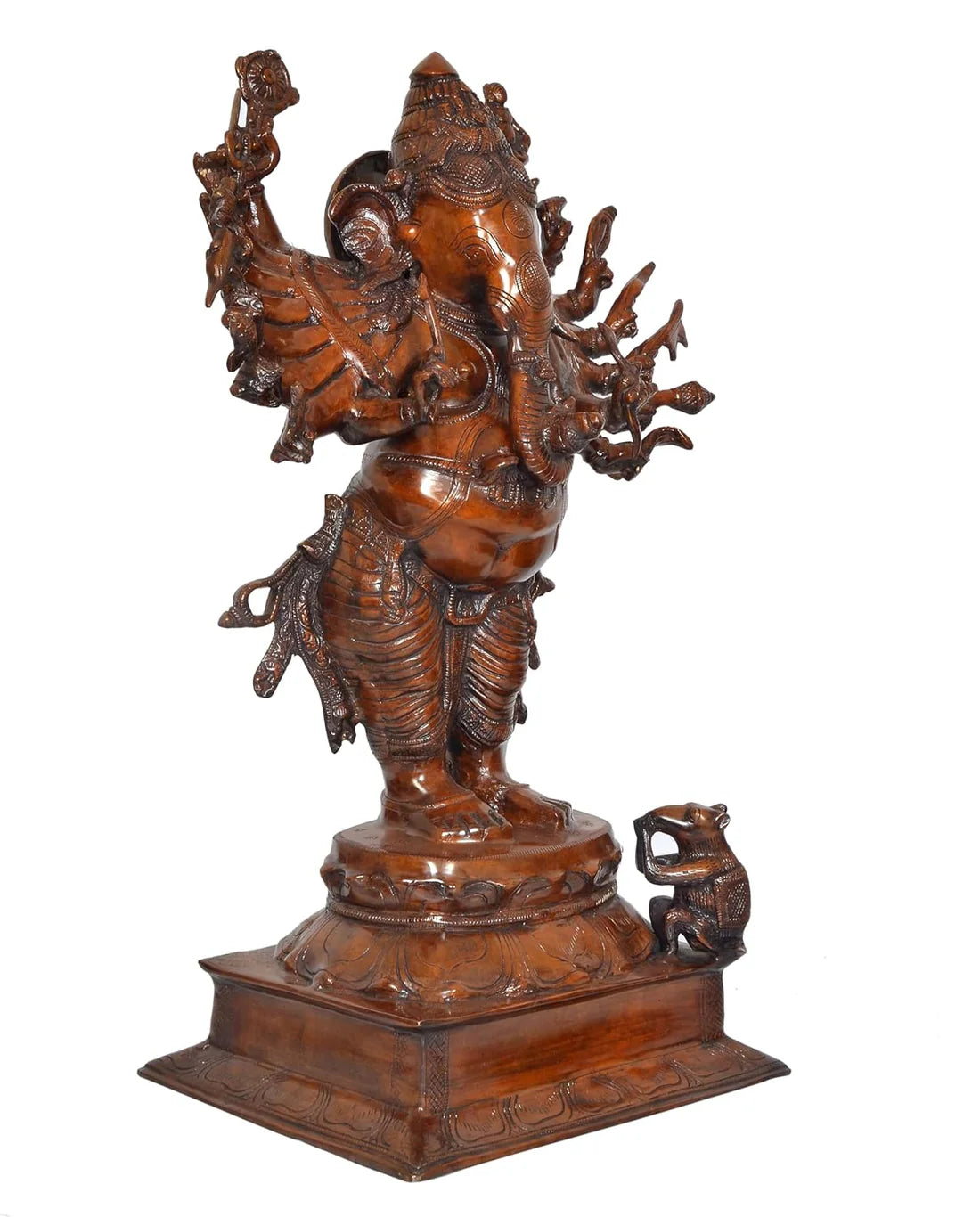 Brassaura® Brass Vira Ganesha Statue (16 Hands) | Height 23 Inches