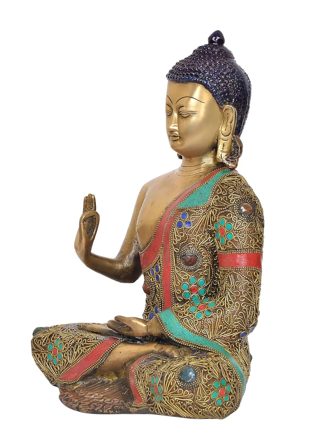 Brassaura® Brass Dhyan Mudra Buddha Statue | Height 12.5 Inches