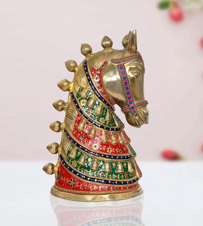 Brassaura® Brass Horse Head Statue | Height 23 Inches