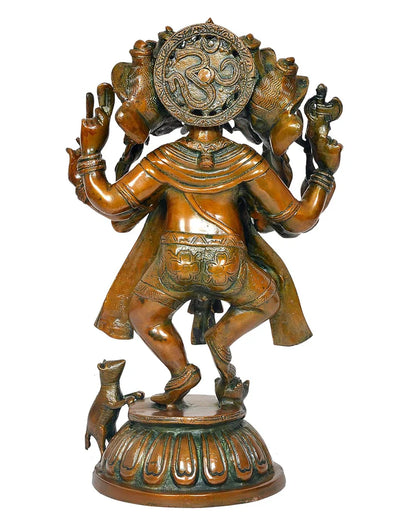 Brassaura® Brass Dancing Panchmukhi Ganesha Statue | Height 15 Inches