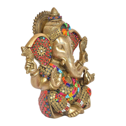 Brassaura® Brass Lord Ganesha Statue | Height 11 Inches