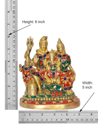 Brassaura® Brass Shiv Parivar Statue | Height 6 Inches