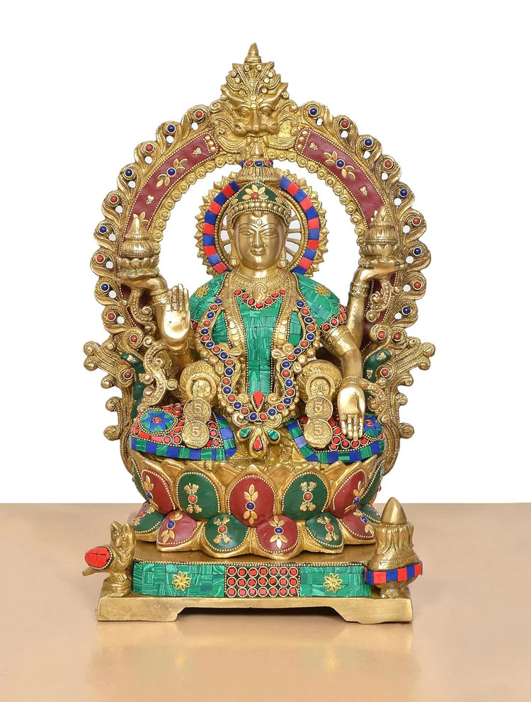 ब्रासोरा® वृंदावन वेणुगोपाल कृष्ण पीतल की प्रतिमा मोर के साथ | एंटीक नीला और सुनहरा रंग | ऊँचाई 20 इंच