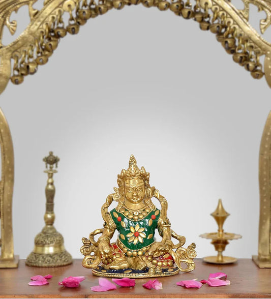 Brassaura® Brass Kubera Statue | Height 5 Inches