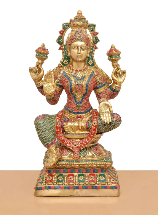 Brassaura® Brass Goddess Lakshmi Idol | Height 29 Inches