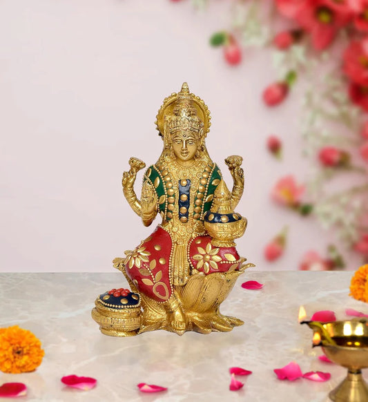 Brassaura® Brass Lakshmi Ji Statue | Height 7 Inches