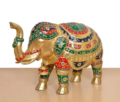 Brassaura® Brass Elephant Statue | Height 10 Inches
