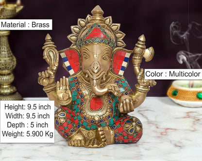 Brassaura® Brass Ganesha Idol | Height 9.5 Inches