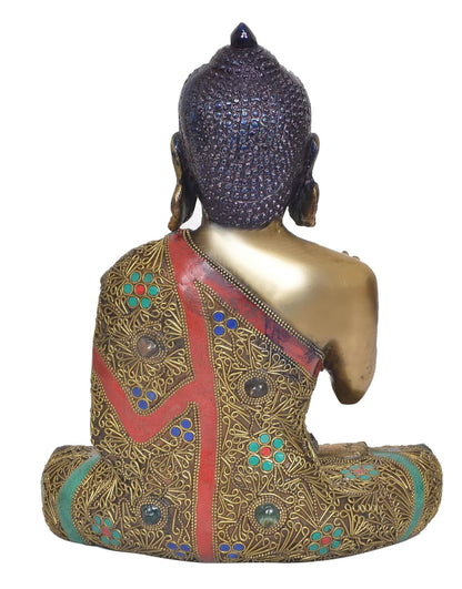 Brassaura® Brass Dhyan Mudra Buddha Statue | Height 12.5 Inches
