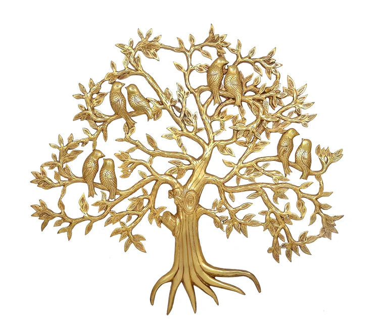 Brassaura® Brass Kalpavriksha Tree Wall Hanging | Height 23 Inches