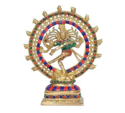 Brassaura® Brass Nataraj Lord Shiva Dancing Idol | Height 9.5 Inches