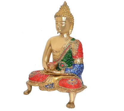Brassaura® Brass Buddha Statue | Height 19.5 Inches
