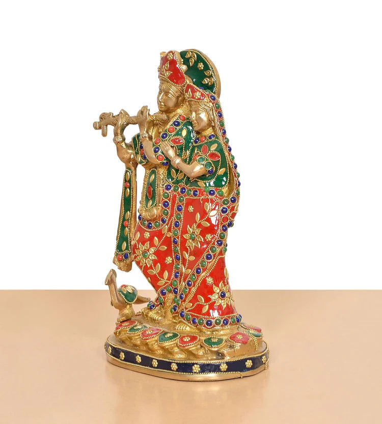 Brassaura® Brass Radha Krishna Idol | Height 11 Inches