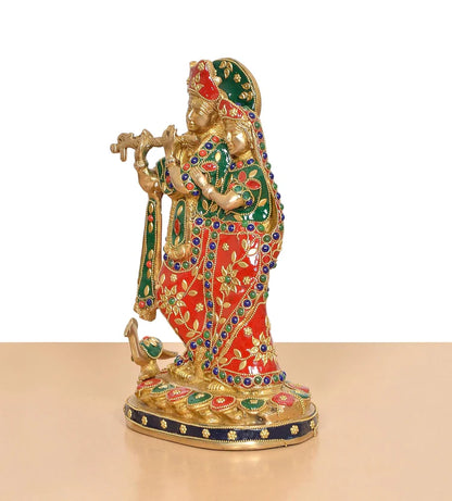 Brassaura® Brass Radha Krishna Idol | Height 11 Inches