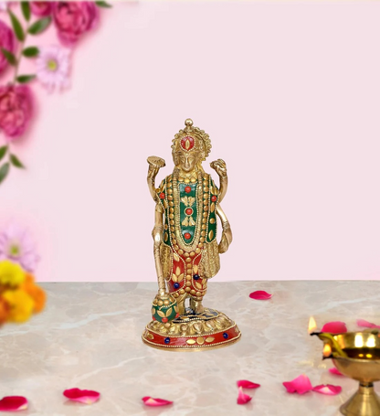 Brassaura® Brass Lord Vishnu Statue | Height 7.5 Inches