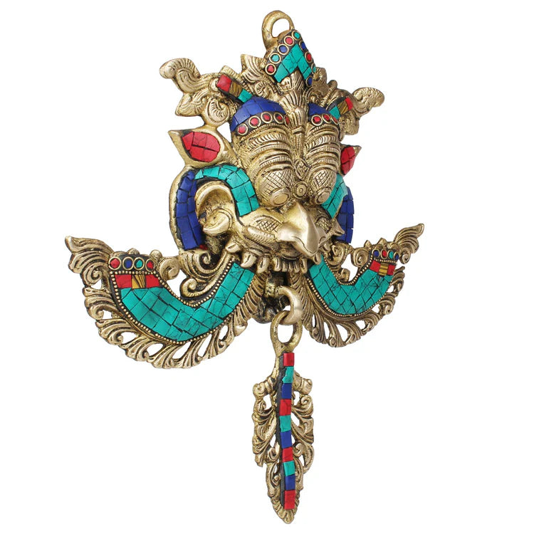 Brassaura® Brass Najar Raksha Kavach Wall Hanging | Height 11 Inches