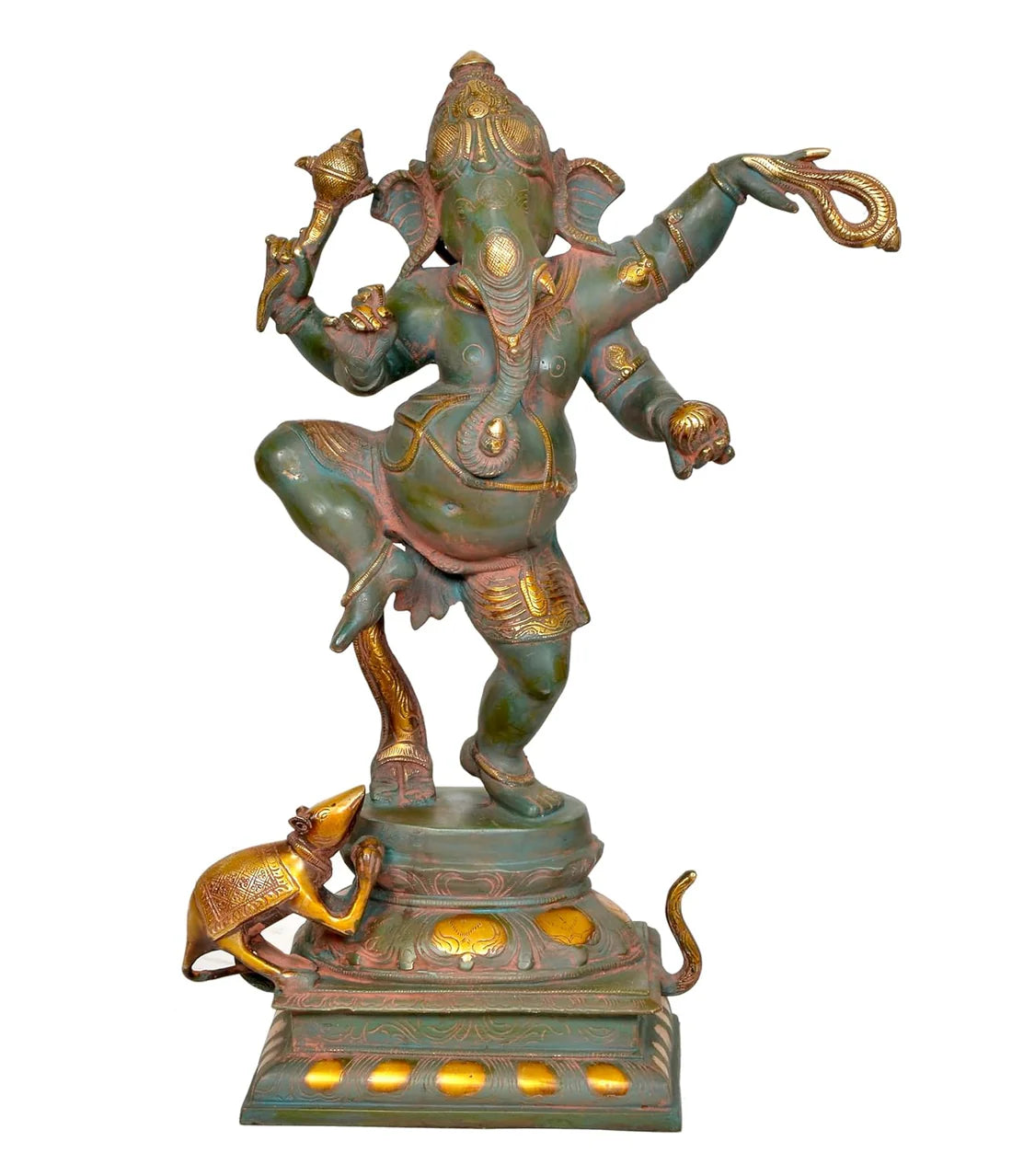 Brassaura® Brass Dancing Lord Ganesha Statue | Height 19 Inches