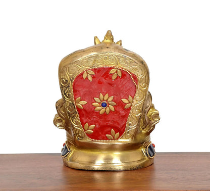 Brassaura® Brass Kubera Idol | 5.5 Inch Golden God of Wealth Statue | Handcrafted Brass Murti for Home & Mandir