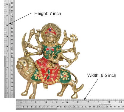 Brassaura® Brass Durga Maa Statue | Height 7 Inches