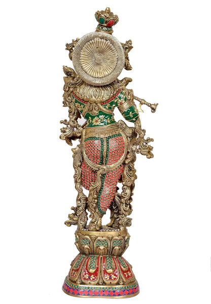 Brassaura® Brass Krishna Statue | Height 29 Inches