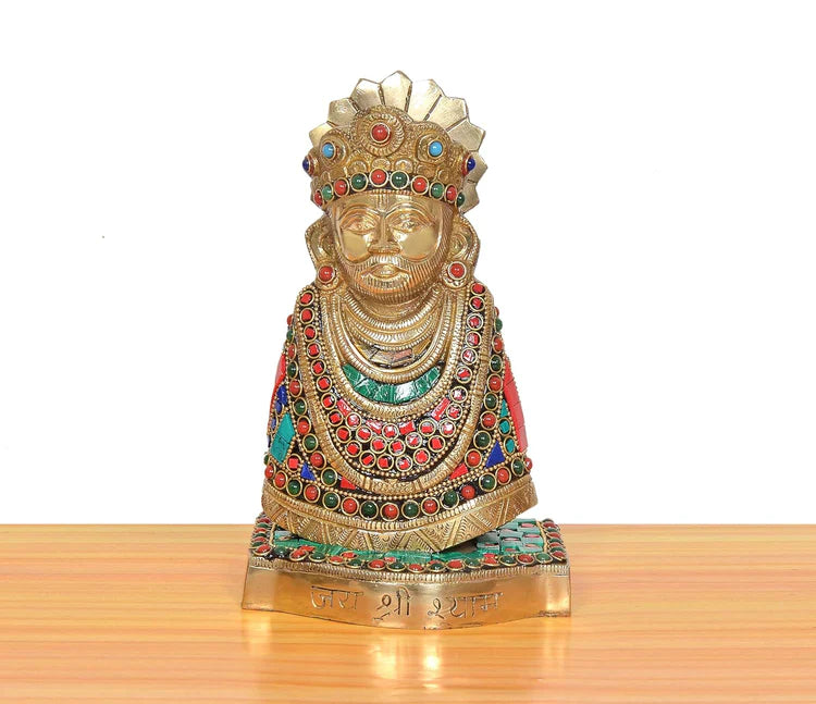 Brassaura® Brass Khatu Shyam Ji Idol | Height 8 Inches