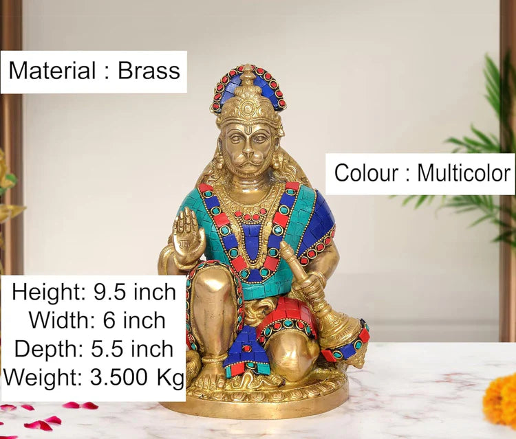 Brassaura® Brass Hanuman Statue | Height 9.5 Inches