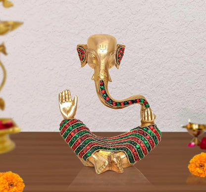 ब्रासोरा® वृंदावन वेणुगोपाल कृष्ण पीतल की प्रतिमा मोर के साथ | एंटीक नीला और सुनहरा रंग | ऊँचाई 20 इंच