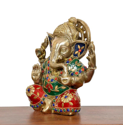 Brassaura® Brass Ganesha Statue | Height 7 Inches
