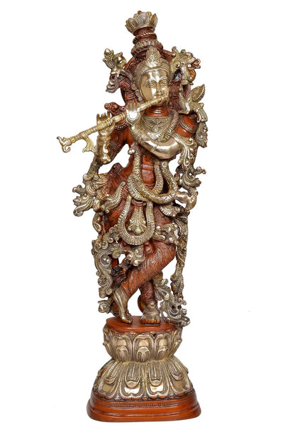 Brassaura® Brass Krishna Statue | Height 29 Inches