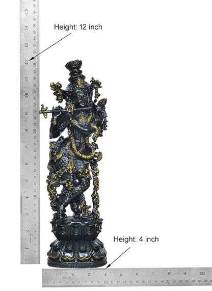 Brassaura® Brass Lord Krishna Figurine | Height 12 Inches