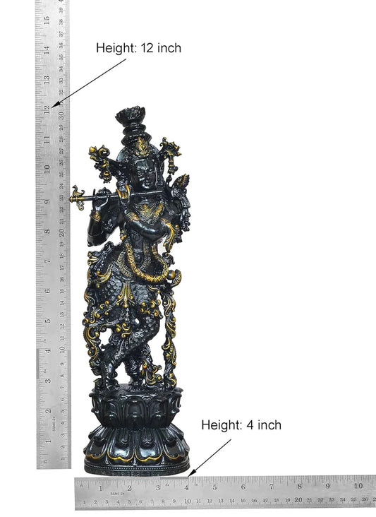 Brassaura® Brass Lord Krishna Figurine | Height 12 Inches