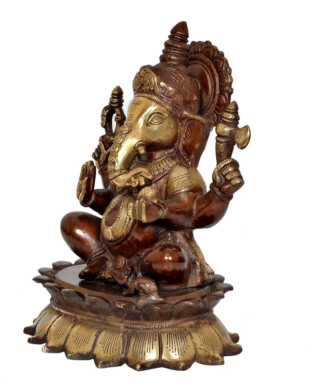 ब्रासोरा® वृंदावन वेणुगोपाल कृष्ण पीतल की प्रतिमा मोर के साथ | एंटीक नीला और सुनहरा रंग | ऊँचाई 20 इंच