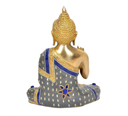 Brassaura® Brass Buddha Idol in Abhaya Mudra | Height 10 Inches