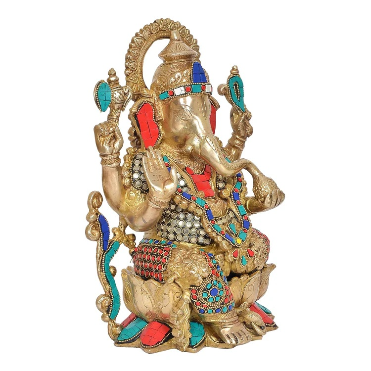ब्रासोरा® वृंदावन वेणुगोपाल कृष्ण पीतल की प्रतिमा मोर के साथ | एंटीक नीला और सुनहरा रंग | ऊँचाई 20 इंच