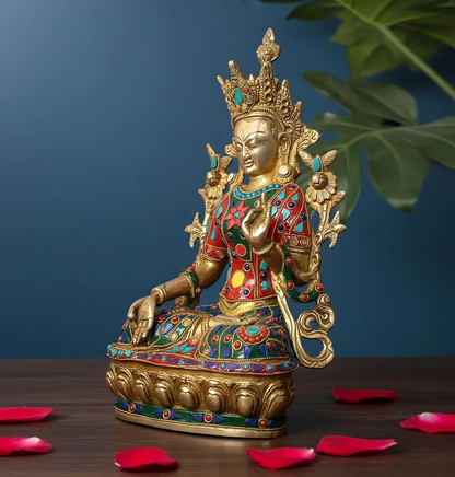 Brassaura® Brass Tara Statue | Height 13 Inches
