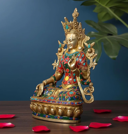 Brassaura® Brass Tara Statue | Height 13 Inches