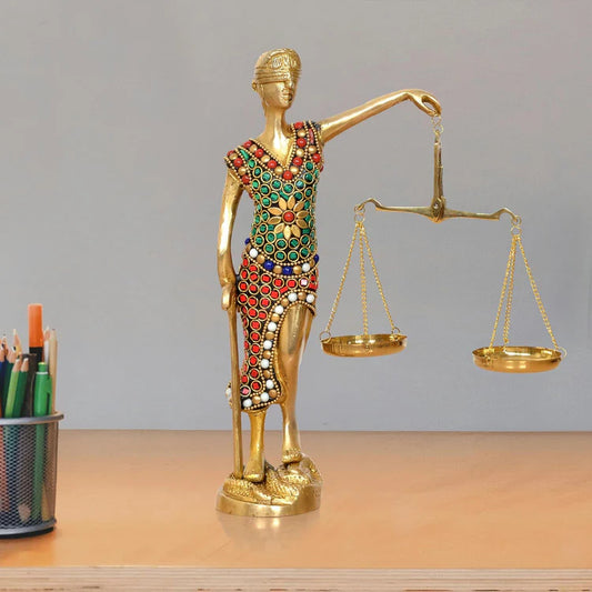 Brassaura® Brass Lady Justice Statue | Height 9.5 Inches