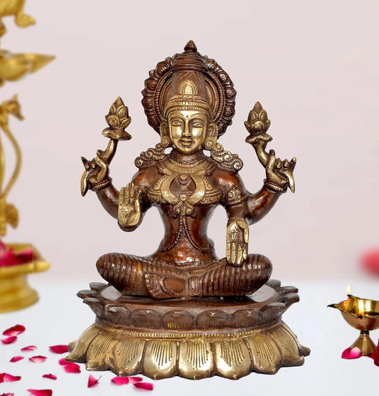 Brassaura® Brass Lakshmi Ji Idol | Height 11 Inches