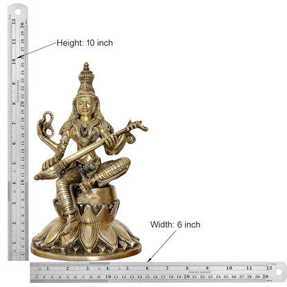 ब्रासोरा® वृंदावन वेणुगोपाल कृष्ण पीतल की प्रतिमा मोर के साथ | एंटीक नीला और सुनहरा रंग | ऊँचाई 20 इंच