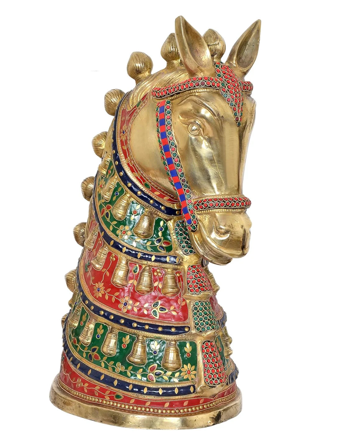 Brassaura® Brass Horse Head Statue | Height 23 Inches