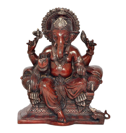 ब्रासोरा® वृंदावन वेणुगोपाल कृष्ण पीतल की प्रतिमा मोर के साथ | एंटीक नीला और सुनहरा रंग | ऊँचाई 20 इंच
